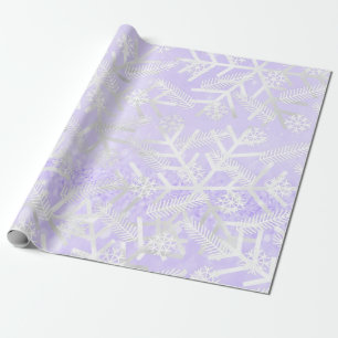 Purple Glitter Christmas Holiday Snowflakes Wrapping Paper