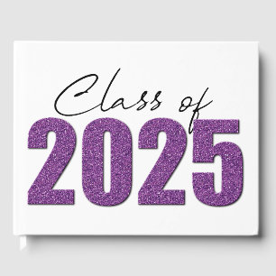 Purple Glitter Class of 2025 Guest Book