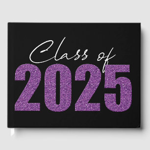 Purple Glitter Class of 2025 Guest Book