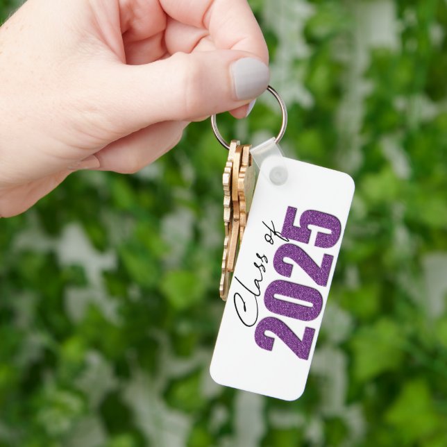 Purple Glitter Class of 2025 Key Ring (Hand)