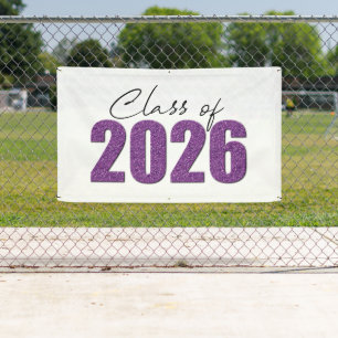 Purple Glitter Class of 2026 Banner