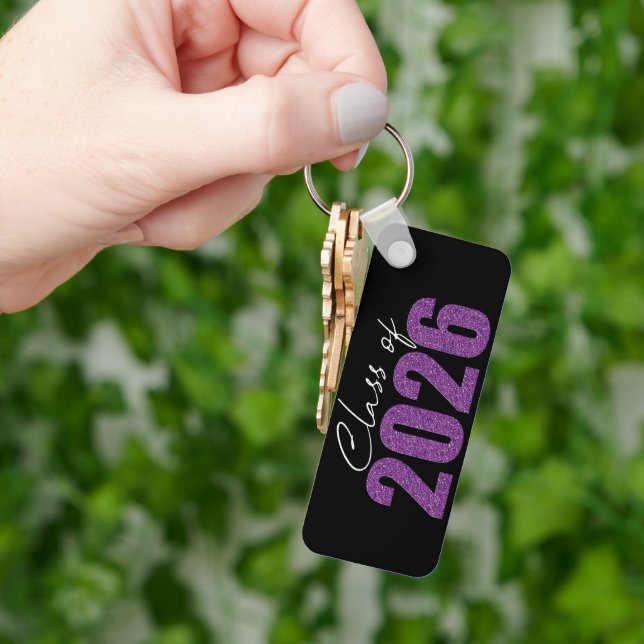 Purple Glitter Class of 2026 Key Ring (Hand)