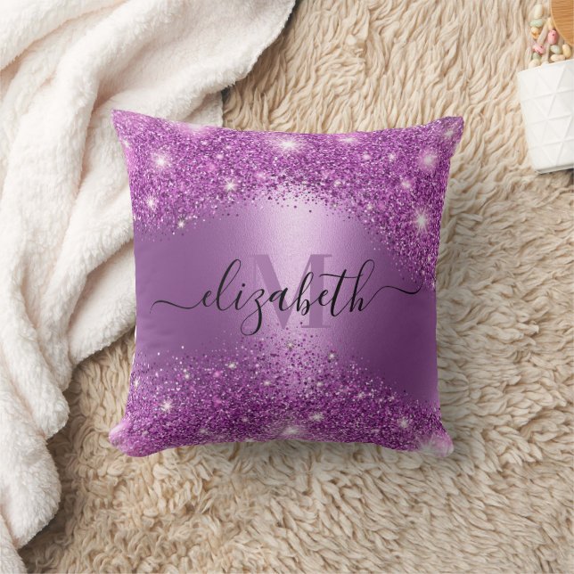 Purple Glitter Cushion (Blanket)