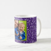 Purple  Glitter Custom Photo Coffee Mug (Front Right)