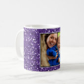 Purple  Glitter Custom Photo Coffee Mug (Front Left)