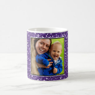 Purple  Glitter Custom Photo Coffee Mug
