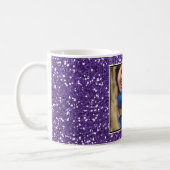 Purple  Glitter Custom Photo Coffee Mug (Left)