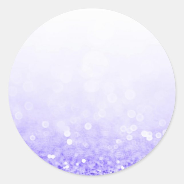 Purple Glitter Custom Trendy Classic Round Sticker (Front)