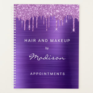 Purple Glitter Dripping Appointment Planner