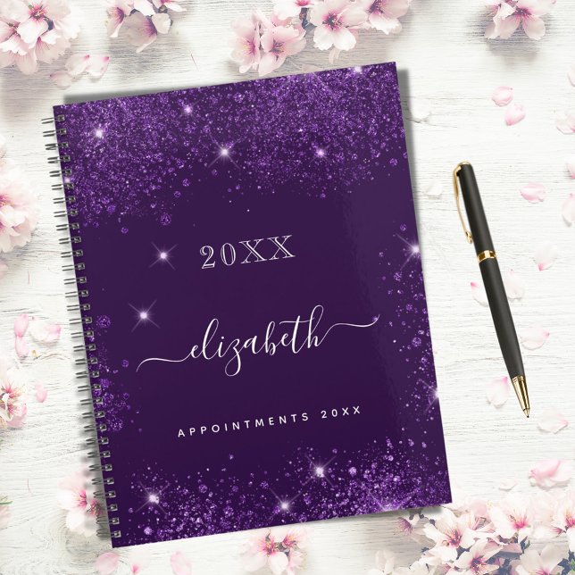 Purple glitter dust name script 2022 planner (Creator Uploaded)