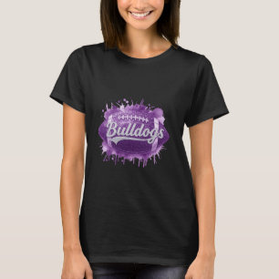 Purple Glitter Football – Bulldogs Team Spirit  T-Shirt