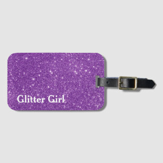 Purple Glitter Girl Show Your Sparkle Luggage Tag