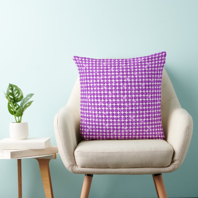 Purple Glitter Glam Faux Bling Throw Pillow (Chair)
