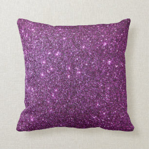 Purple Glitter Glam Sparkles -Faux Design Cushion
