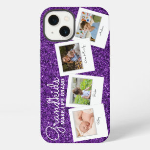 Purple Glitter Grandkids Make Life Grand iPhone 13 Case