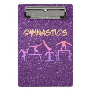 Purple Glitter Gymnastics Mini Clipboard