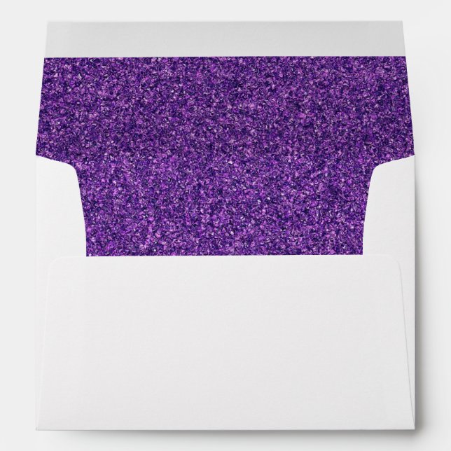 Purple Glitter Invitation Envelope (Back (Bottom))