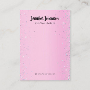  Purple glitter jewelry holder earrings Pink Busin Business Card