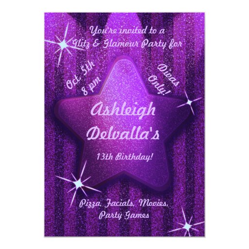 Glitter Birthday Party Invitations 9