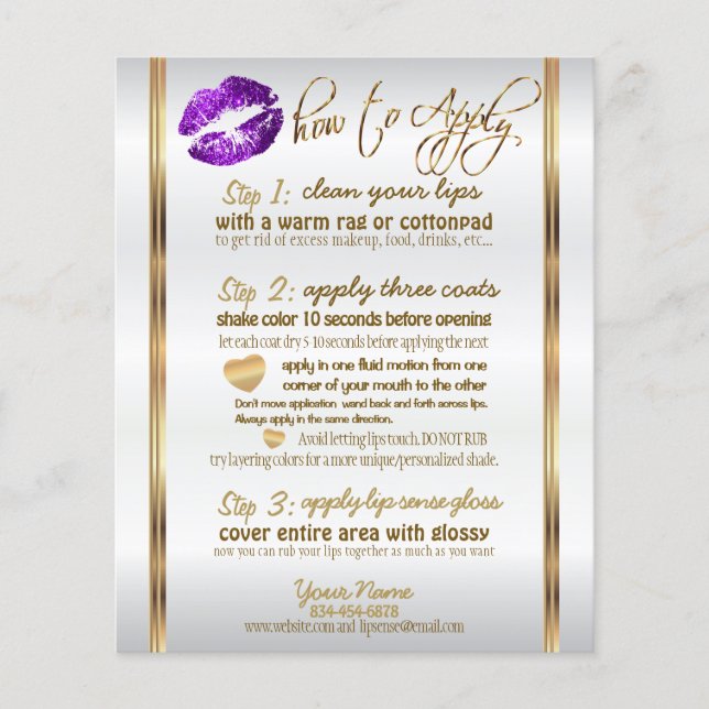 *Purple Glitter Lip Instructions 2 Flyer (Front)