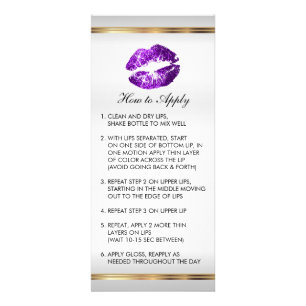 Purple Glitter Lip Instructions 2 Rack Card