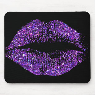 Purple Glitter Lips #2 Mouse Pad