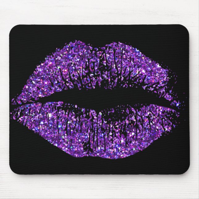 Purple Glitter Lips #2 Mouse Pad (Front)