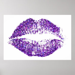 Purple Glitter Lips #2 Poster