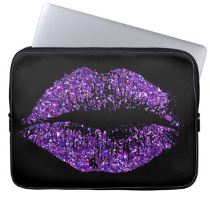 Purple Glitter Lips #3 Laptop Sleeve