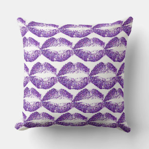 Purple Glitter Lips #4 Cushion