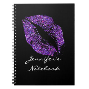 Purple Glitter Lips #5 Notebook