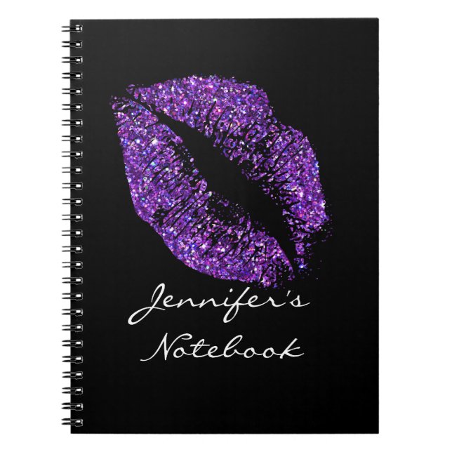 Purple Glitter Lips #5 Notebook (Front)