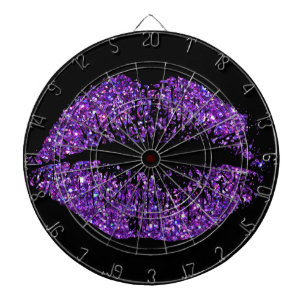 Purple Glitter Lips Dartboard