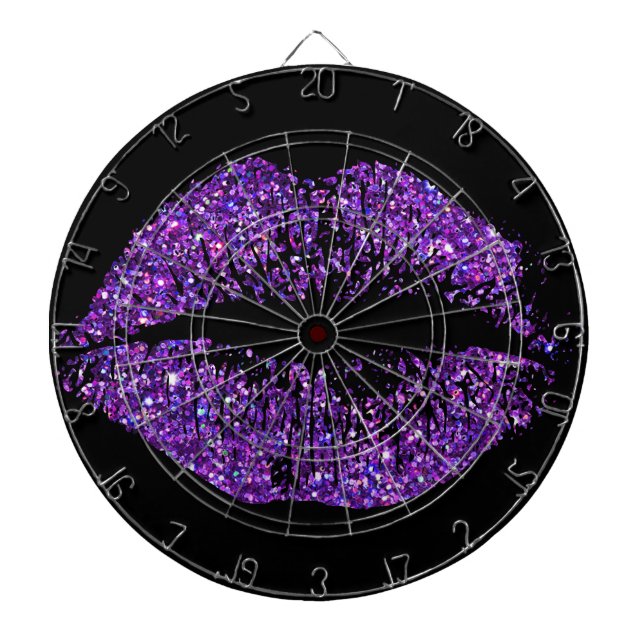Purple Glitter Lips Dartboard (Front)