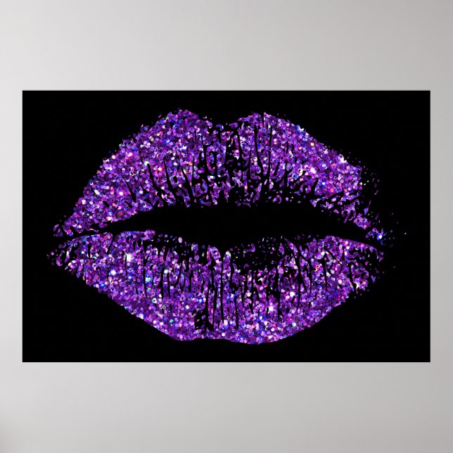 Purple Glitter Lips Poster (Front)