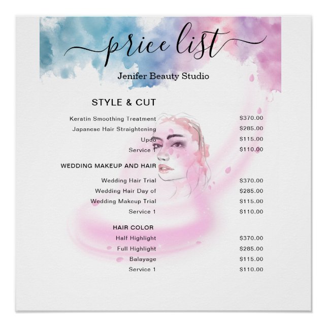 Purple Glitter Luxury Drip Salon  Poster (Front)