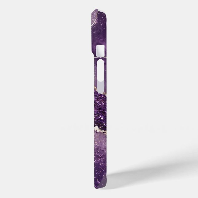 Purple Glitter Marble Phone Case (Back / Left)