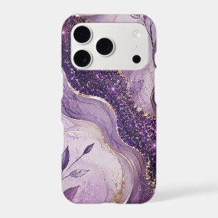 Purple Glitter Marble Phone Case