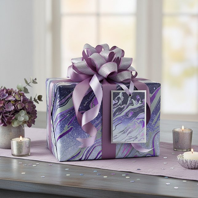 Purple glitter marble wrapping paper (Creator Uploaded)