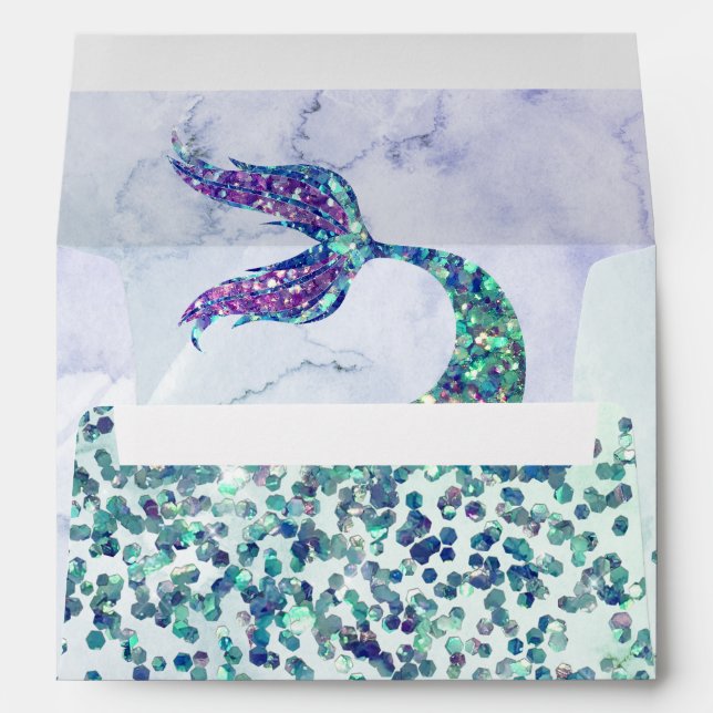 Purple Glitter Mermaid  Envelope (Back (Bottom))