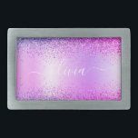 Purple Glitter Metal Monogram Name Modern Belt Buckle<br><div class="desc">Purple Faux Foil Metallic Sparkle Glitter Brushed Metal Monogram Name Belt Buckle. This makes the perfect graduation,  sweet 16 16th,  18th,  21st,  30th,  40th,  50th,  60th,  70th,  80th,  90th,  100th birthday,  wedding,  bridal shower,  anniversary,  baby shower or bachelorette party gift for someone that loves glam luxury and chic styles.</div>