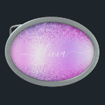 Purple Glitter Metal Monogram Name Modern Belt Buckle<br><div class="desc">Purple Faux Foil Metallic Sparkle Glitter Brushed Metal Monogram Name Belt Buckle. This makes the perfect graduation,  sweet 16 16th,  18th,  21st,  30th,  40th,  50th,  60th,  70th,  80th,  90th,  100th birthday,  wedding,  bridal shower,  anniversary,  baby shower or bachelorette party gift for someone that loves glam luxury and chic styles.</div>