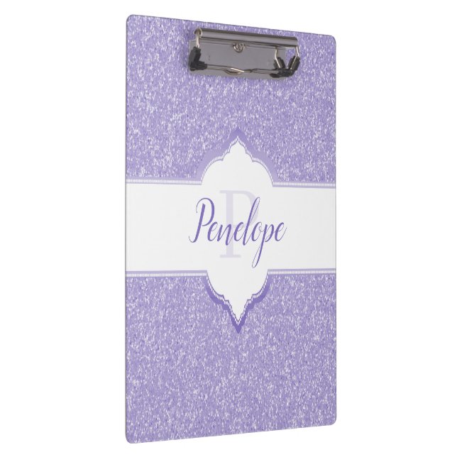 Purple Glitter Monogram Clipboard (Right)
