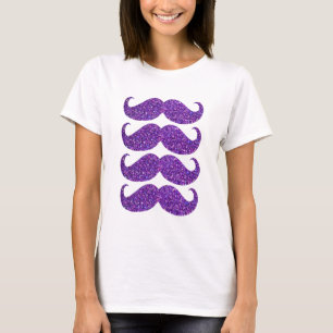 Purple Glitter Moustache #2 T-Shirt