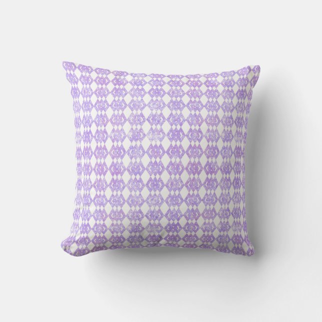 Purple Glitter Overlap Diamond Pattern Cushion (Front)