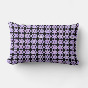 Purple Glitter Overlap Diamond Pattern Lumbar Cushion