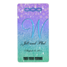 Purple Glitter Patio Lantern Confetti Glam Blue