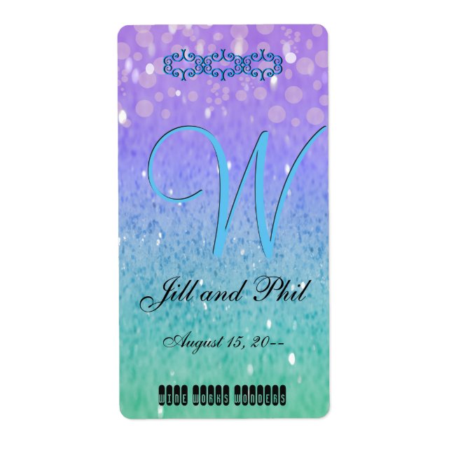 Purple Glitter Patio Lantern Confetti Glam Blue (Front)