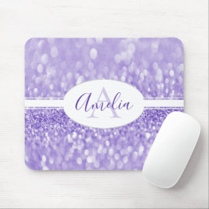 Purple Glitter Personalise Mouse Pad