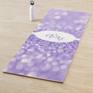 Purple Glitter Personalise Yoga Mat